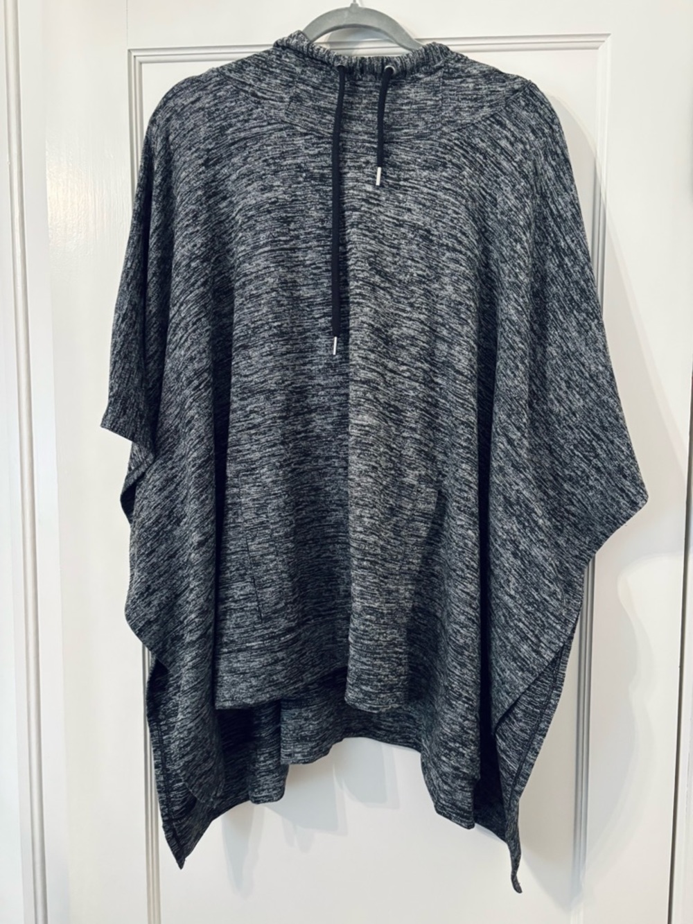 Style & Co. Heathered Charcoal Gray Hooded Poncho Sweatshirt